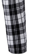 Plaid Lounge Pants Men's Drawstring Black White Check Trousers – Casual, Home Comfort