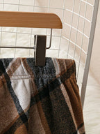 Plaid Maxi Skirt Flared A-Line Brown Women's – Casual, Office, Holiday, Autumn Everyday Wear