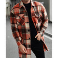 Plaid Overshirt Men's Long Sleeve Button-Up Shacket with Chest Pockets – Casual, Autumn Layering