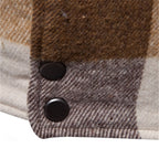 Plaid Shirt Jacket Men's Wool Blend Fleece-Lined Button-Up Shacket – Casual, Autumn Winter Layering