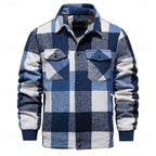 Plaid Shirt Jacket Men's Wool Blend Fleece-Lined Button-Up Shacket – Casual, Autumn Winter Layering
