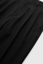Pleated Trousers Black Straight Leg Men's High Waist – Office, Casual, Smart, Gift