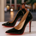 Pointed Toe Stiletto Heels Black Patent Red Sole Women's Pumps – Office, Party, Wedding, Gift