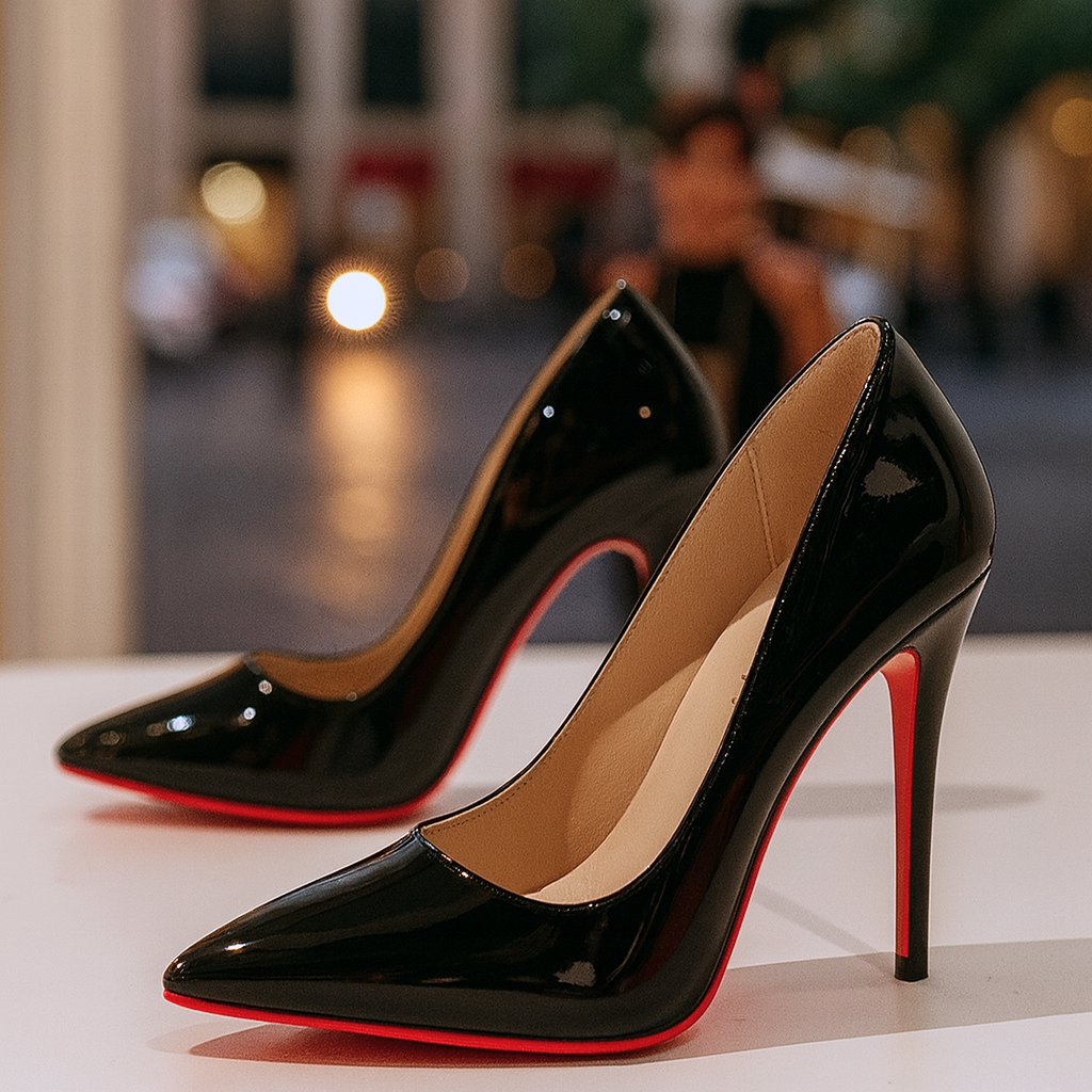Pointed Toe Stiletto Heels Black Patent Red Sole Women's Pumps – Office, Party, Wedding, Gift
