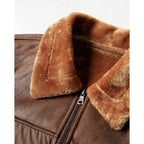 Puffer Jacket Faux Leather Fur Collar Men's Insulated Winter Coat – Casual, Outdoor, Warm Gift