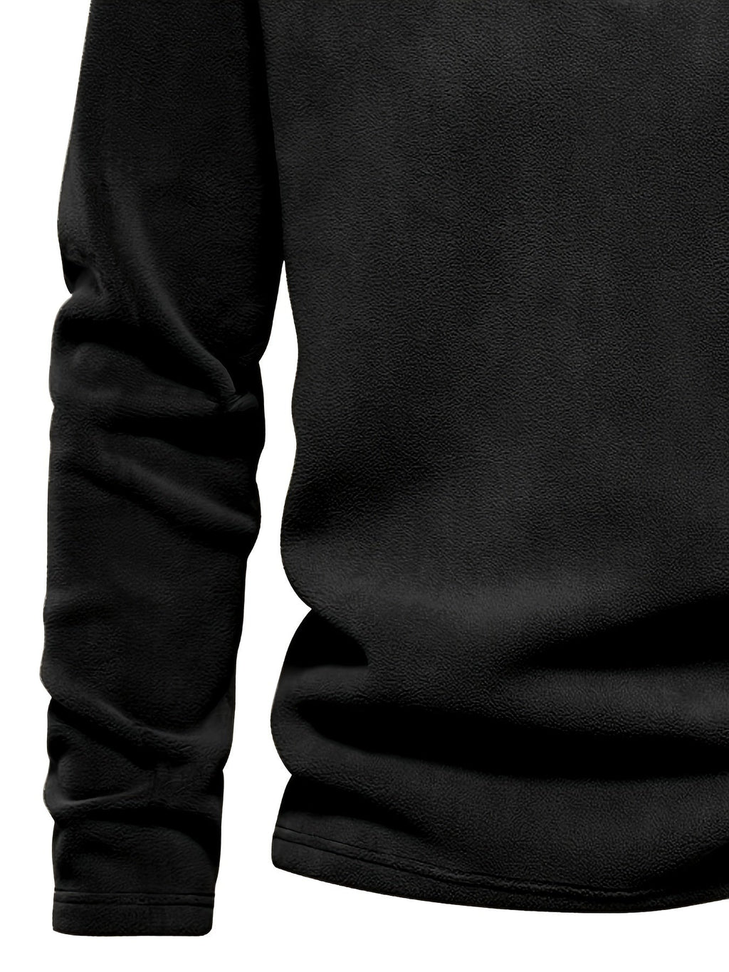 Quarter-Zip Fleece Pullover Men's Stand Collar Khaki Sweatshirt – Casual, Office, Everyday Warmth