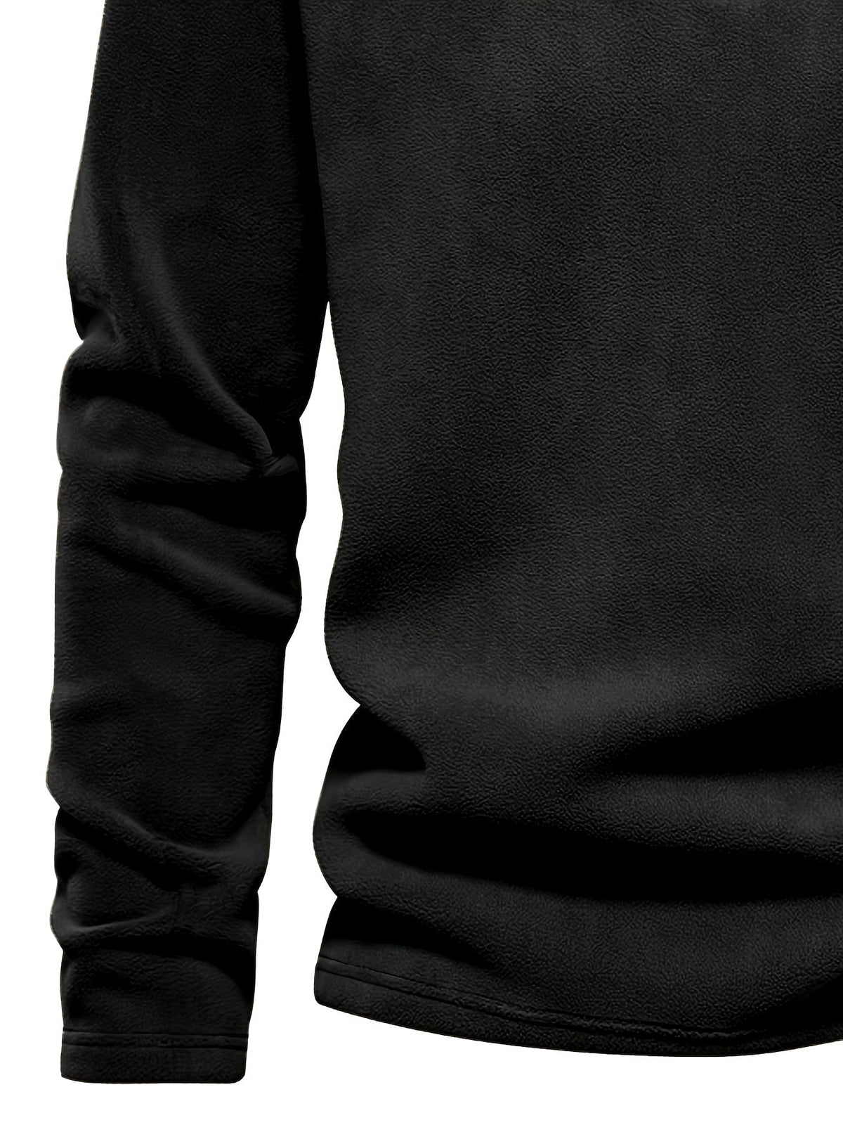 Quarter-Zip Fleece Pullover Men's Stand Collar Khaki Sweatshirt – Casual, Office, Everyday Warmth