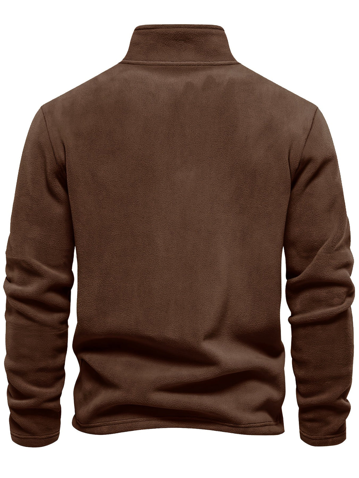 Quarter-Zip Fleece Pullover Men's Stand Collar Khaki Sweatshirt – Casual, Office, Everyday Warmth