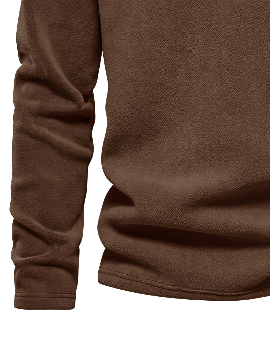 Quarter-Zip Fleece Pullover Men's Stand Collar Khaki Sweatshirt – Casual, Office, Everyday Warmth