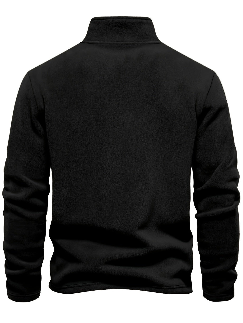 Quarter-Zip Fleece Pullover Men's Stand Collar Khaki Sweatshirt – Casual, Office, Everyday Warmth