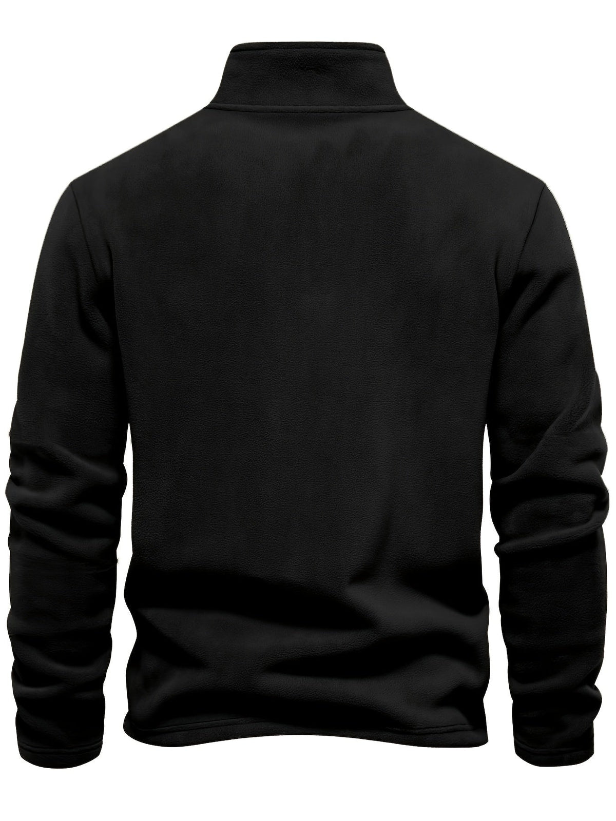 Quarter-Zip Fleece Pullover Men's Stand Collar Khaki Sweatshirt – Casual, Office, Everyday Warmth