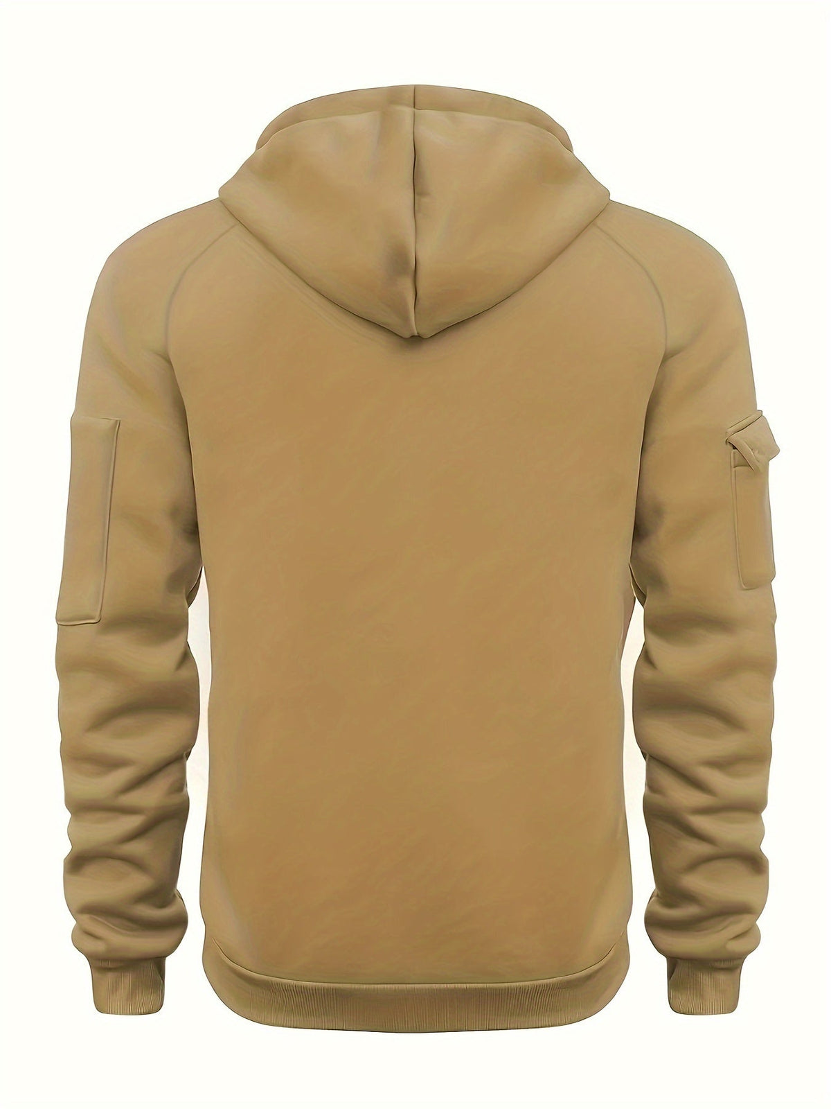 Quarter-Zip Hoodie Men's Black with Cargo Pocket & Drawstring Hood – Casual, Everyday Wear