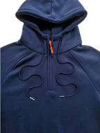 Quarter-Zip Hoodie Men's Black with Cargo Pocket & Drawstring Hood – Casual, Everyday Wear