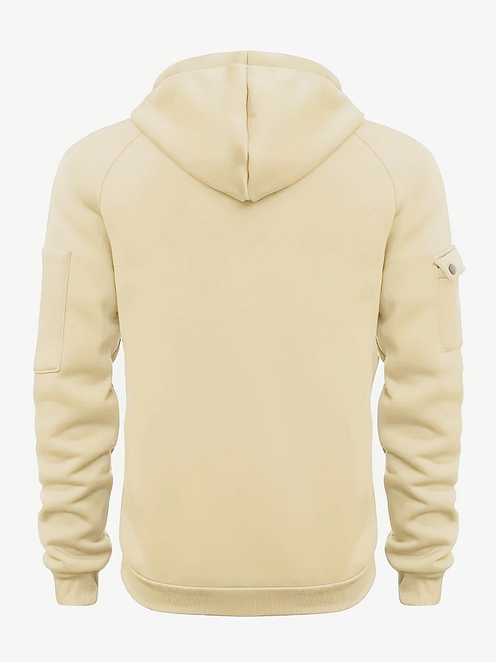 Quarter-Zip Hoodie Men's Black with Cargo Pocket & Drawstring Hood – Casual, Everyday Wear