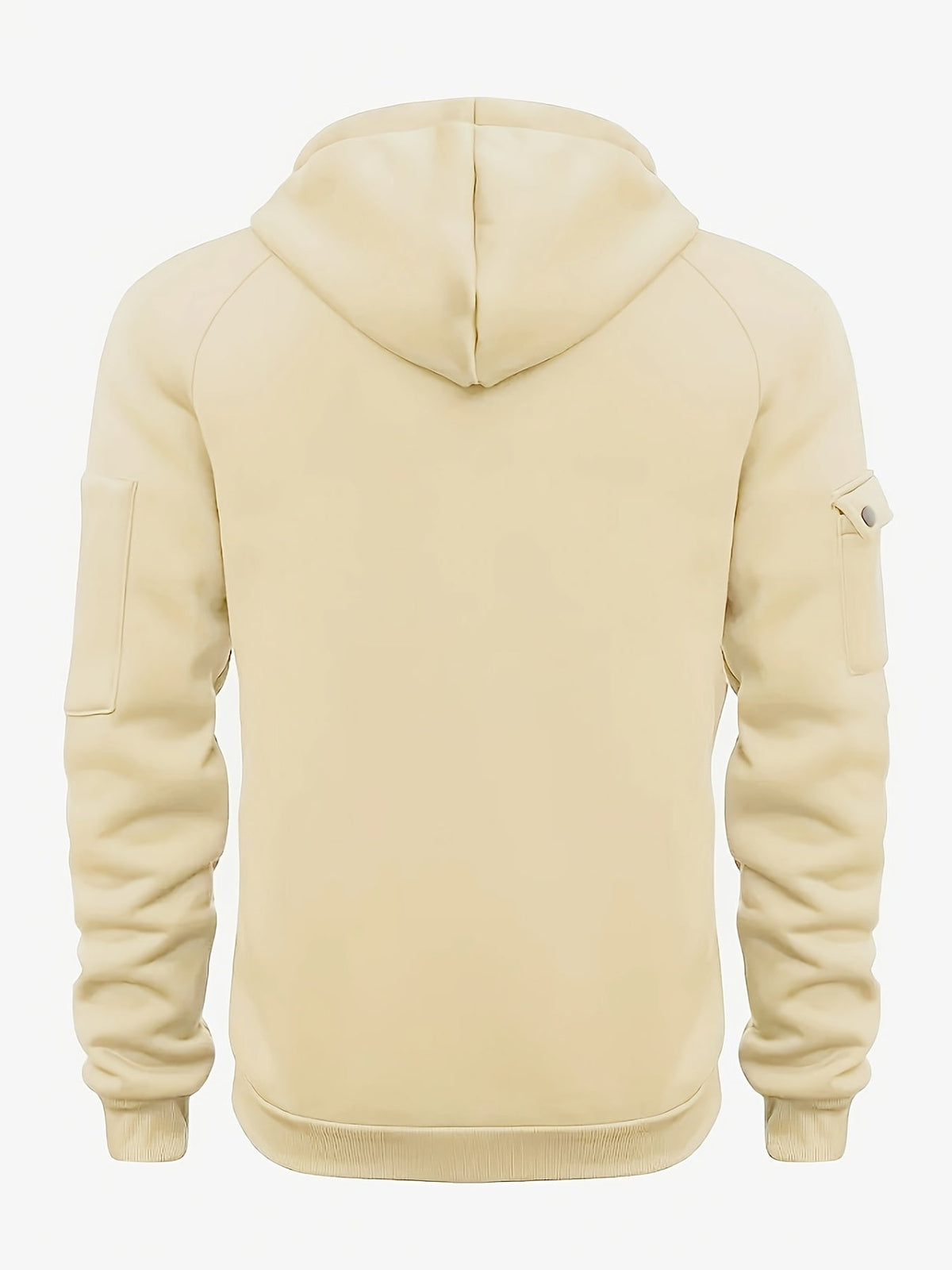 Quarter-Zip Hoodie Men's Black with Cargo Pocket & Drawstring Hood – Casual, Everyday Wear