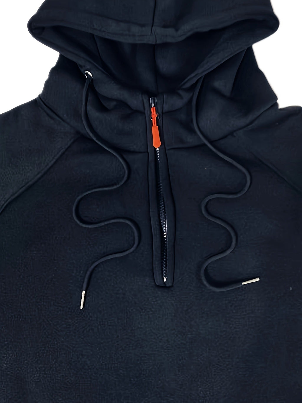 Quarter-Zip Hoodie Men's Black with Cargo Pocket & Drawstring Hood – Casual, Everyday Wear