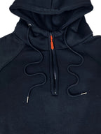 Quarter-Zip Hoodie Men's Black with Cargo Pocket & Drawstring Hood – Casual, Everyday Wear
