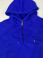 Quarter-Zip Hoodie Men's Black with Cargo Pocket & Drawstring Hood – Casual, Everyday Wear