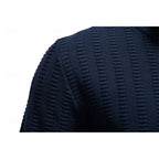 Quarter-Zip Knitted Sweater Men's Textured Olive Green Pullover – Casual, Office, Gift