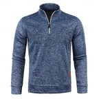 Quarter-Zip Polo Shirt Long-Sleeve Men's Stand Collar Slim Fit – Casual, Office, Gift
