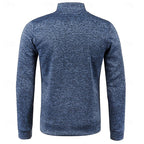 Quarter-Zip Polo Shirt Long-Sleeve Men's Stand Collar Slim Fit – Casual, Office, Gift