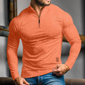 Quarter-Zip Polo Shirt Long-Sleeve Men's Stand Collar Slim Fit – Casual, Office, Gift