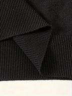 Quarter-Zip Polo Sweater Knitted Black Men's Long Sleeve Collared Jumper – Casual, Office