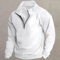 Quarter-Zip Pullover Men's Grey Stand Collar Sweatshirt – Casual, Office, Everyday, Gift