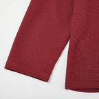 Quarter-Zip Pullover Waffle Knit Men's Colour Block Long Sleeve Sweatshirt – Casual, Office, Gift
