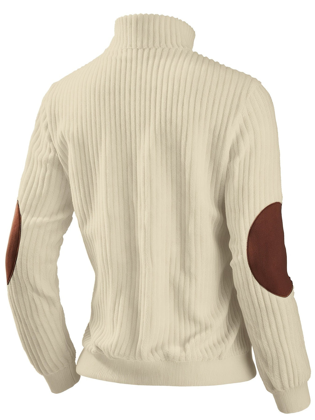 Quarter-Zip Ribbed Pullover Corduroy Colour Block Women's Sweatshirt – Casual, Office, Holiday Gift
