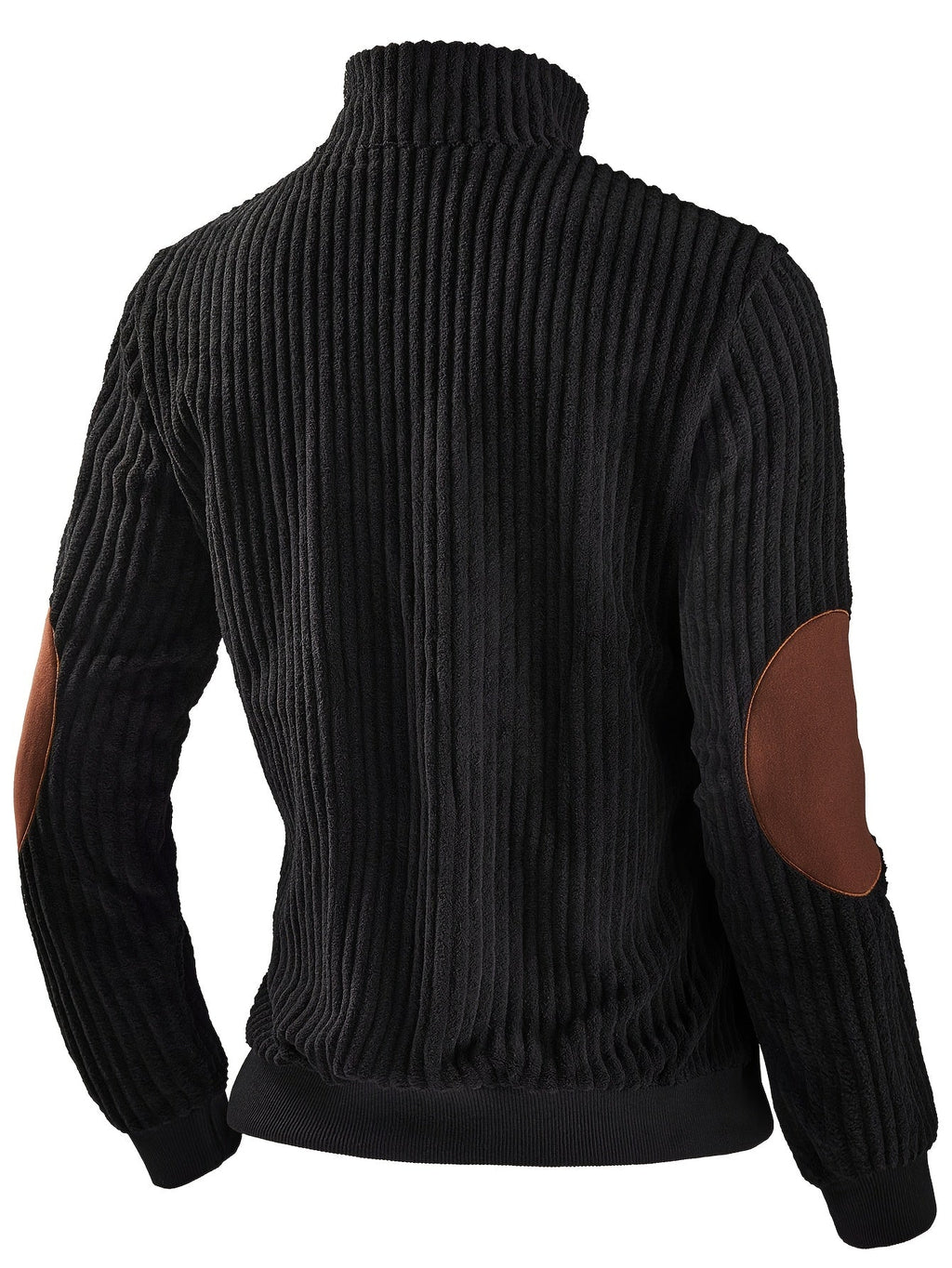 Quarter-Zip Ribbed Pullover Corduroy Colour Block Women's Sweatshirt – Casual, Office, Holiday Gift