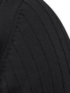 Quarter-Zip Sweater Ribbed Knit Navy Men's Stand Collar Pullover – Casual, Office, Everyday