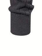 Quarter-Zip Sweater Ribbed Knit Navy Men's Stand Collar Pullover – Casual, Office, Everyday