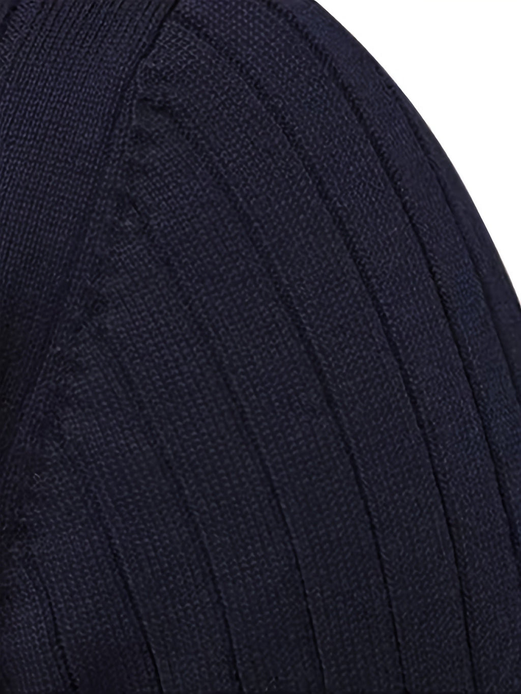 Quarter-Zip Sweater Ribbed Knit Navy Men's Stand Collar Pullover – Casual, Office, Everyday