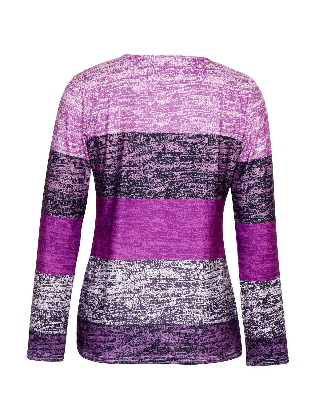 Quarter Zip Top Colourblock Blue Women's Long Sleeve V Neck Pullover – Casual, Office Everyday Wear