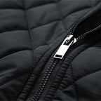 Quilted Jacket Men's Black Stand-Collar Zip-Up – Casual, Office, Holiday, Gift · Werune