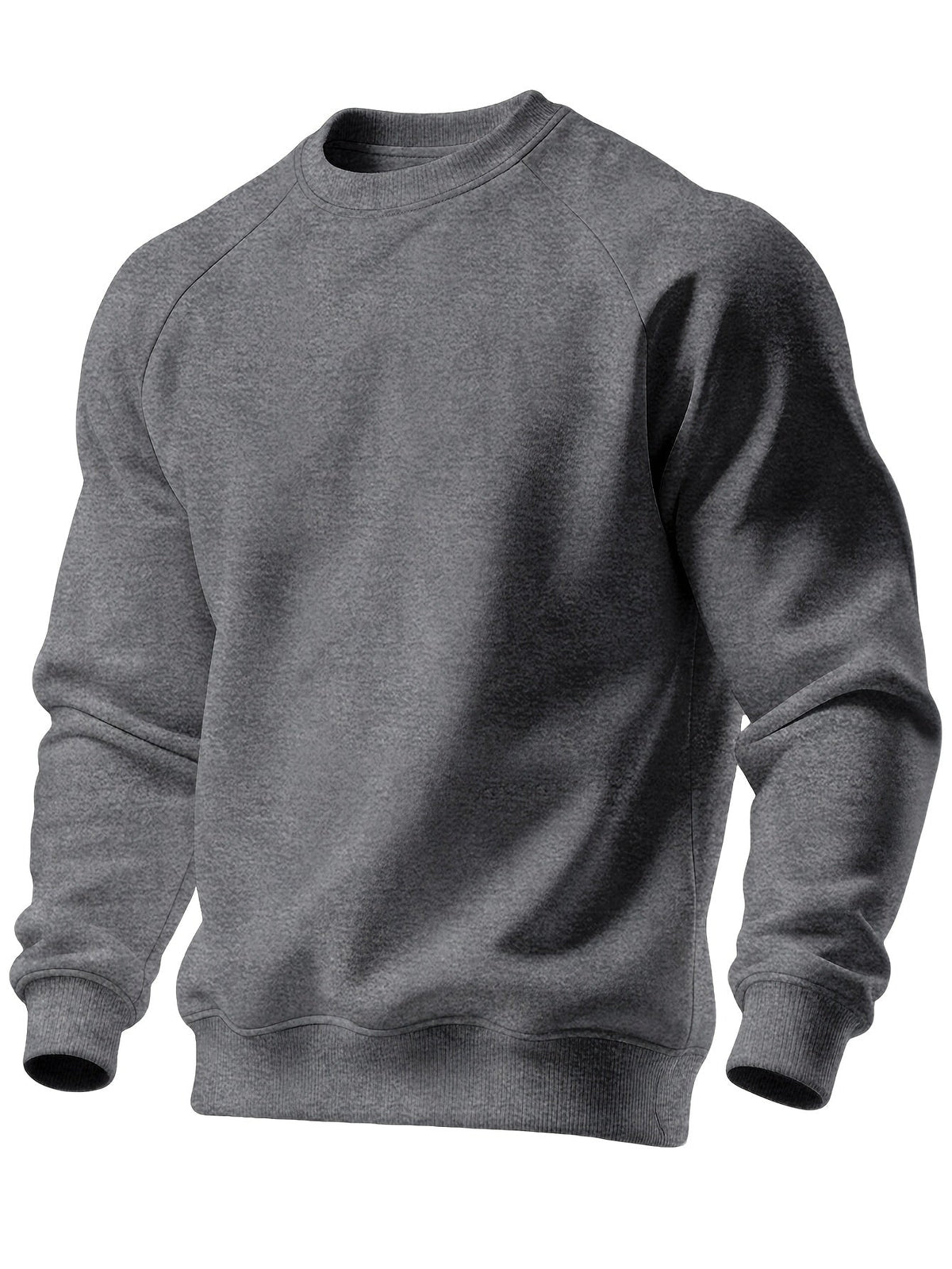 Raglan Crew Neck Sweatshirt Grey Black Colour Block Men's – Casual, Office, Holiday, Gift