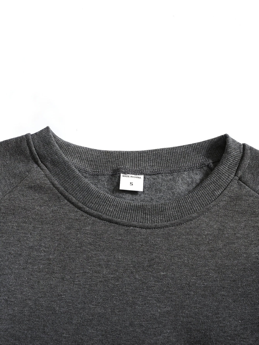 Raglan Crew Neck Sweatshirt Grey Black Colour Block Men's – Casual, Office, Holiday, Gift