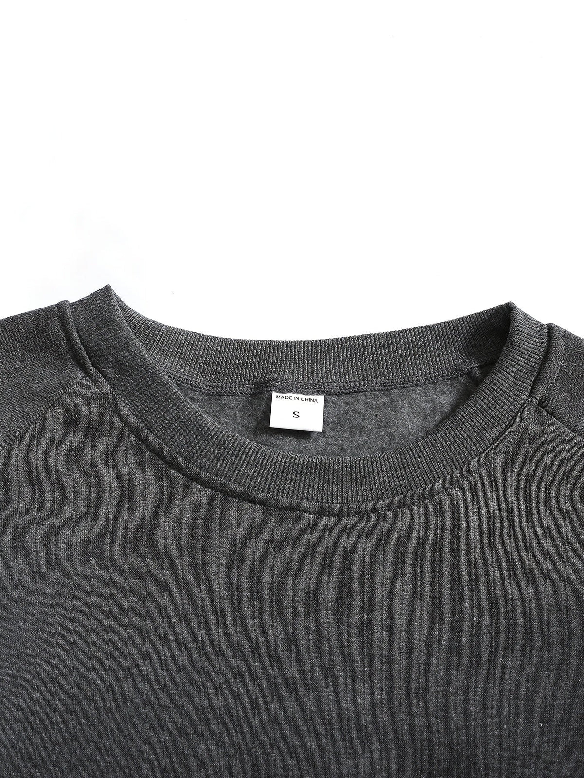 Raglan Crew Neck Sweatshirt Grey Black Colour Block Men's – Casual, Office, Holiday, Gift