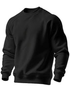 Raglan Crew Neck Sweatshirt Grey Black Colour Block Men's – Casual, Office, Holiday, Gift