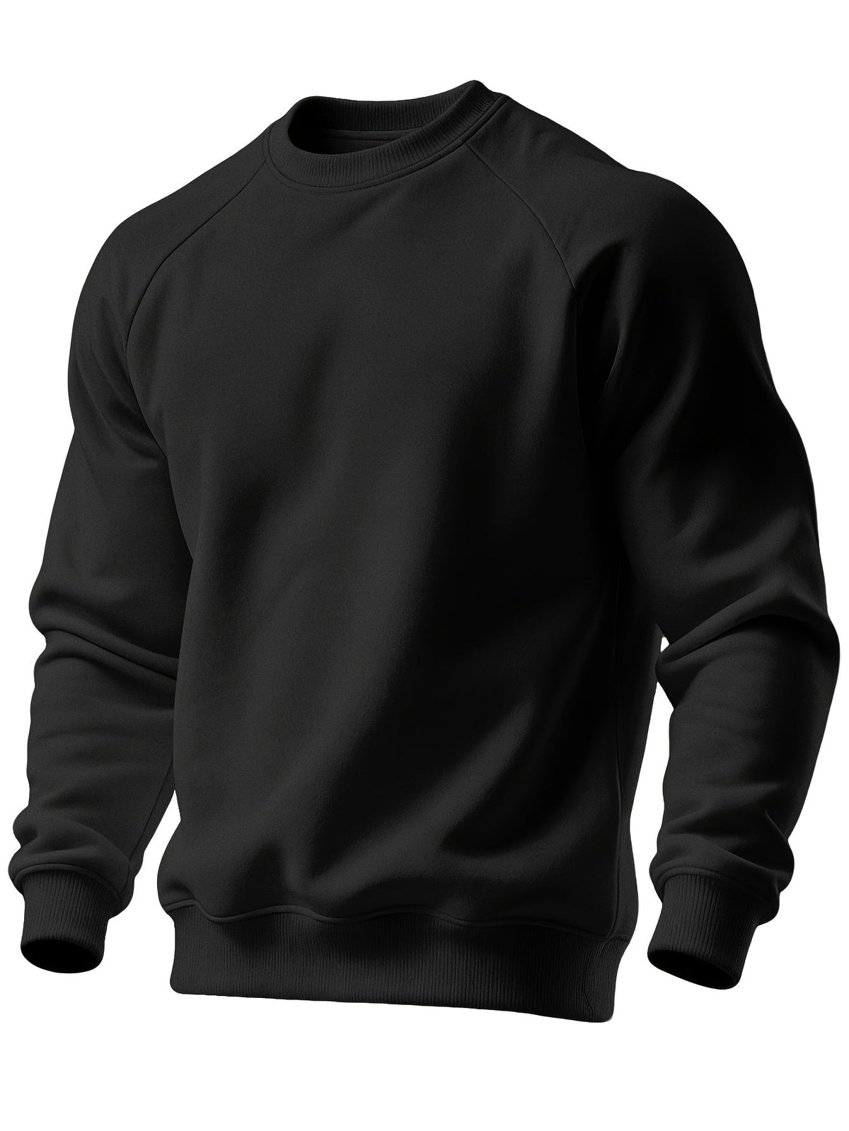 Raglan Crew Neck Sweatshirt Grey Black Colour Block Men's – Casual, Office, Holiday, Gift