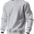 Raglan Crew Neck Sweatshirt Grey Black Colour Block Men's – Casual, Office, Holiday, Gift