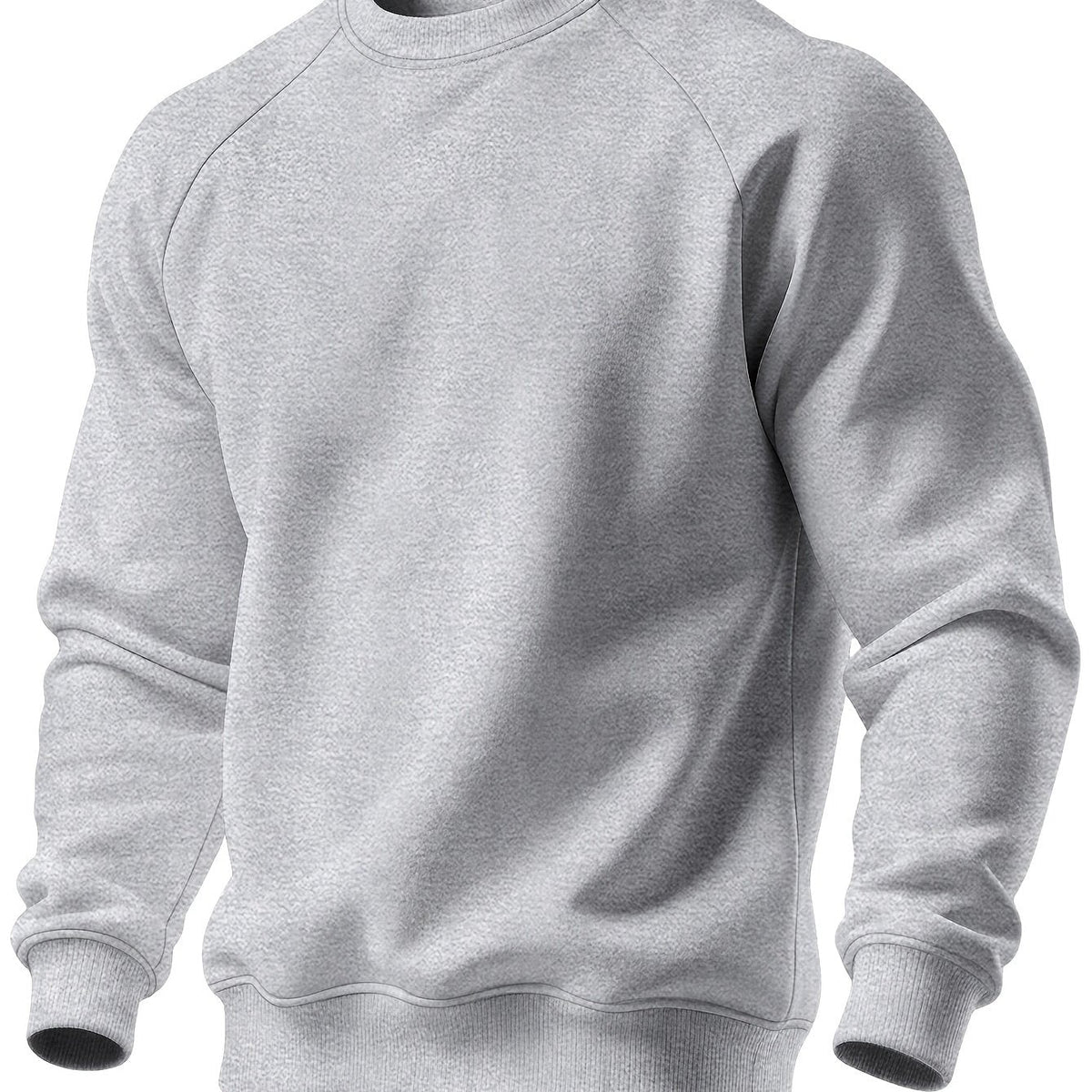 Raglan Crew Neck Sweatshirt Grey Black Colour Block Men's – Casual, Office, Holiday, Gift