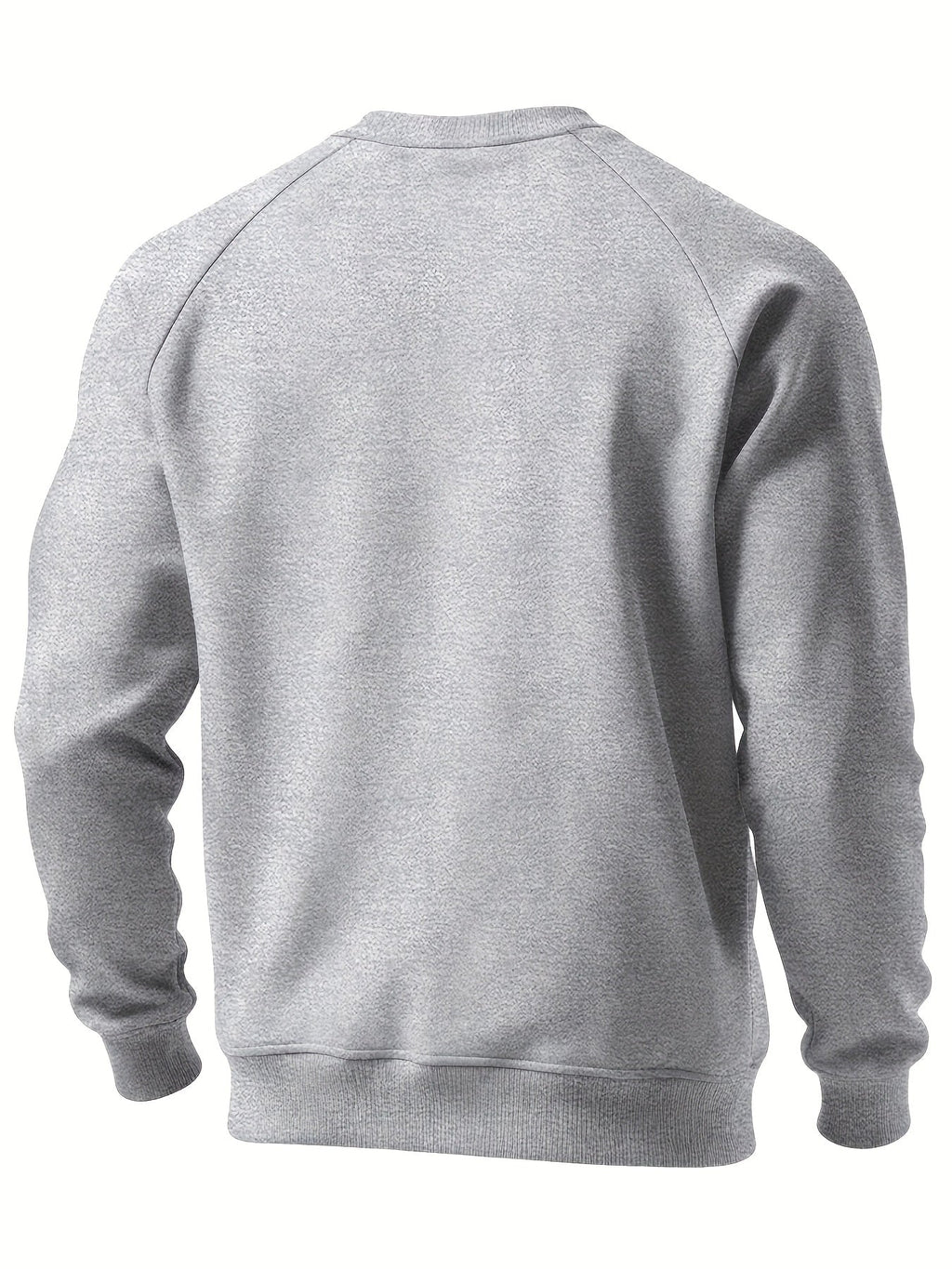 Raglan Crew Neck Sweatshirt Grey Black Colour Block Men's – Casual, Office, Holiday, Gift