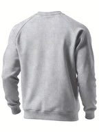 Raglan Crew Neck Sweatshirt Grey Black Colour Block Men's – Casual, Office, Holiday, Gift