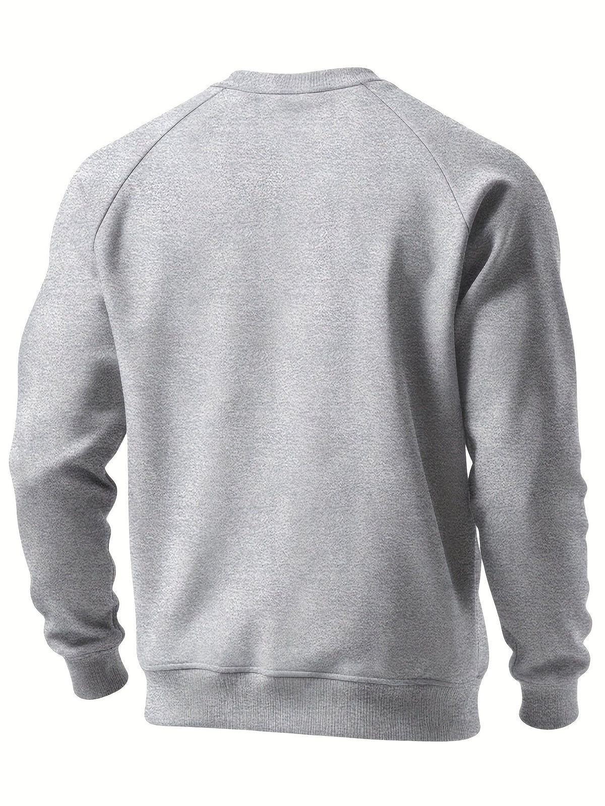 Raglan Crew Neck Sweatshirt Grey Black Colour Block Men's – Casual, Office, Holiday, Gift