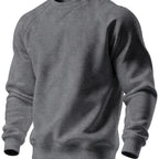Raglan Crew Neck Sweatshirt Grey Black Colour Block Men's – Casual, Office, Holiday, Gift
