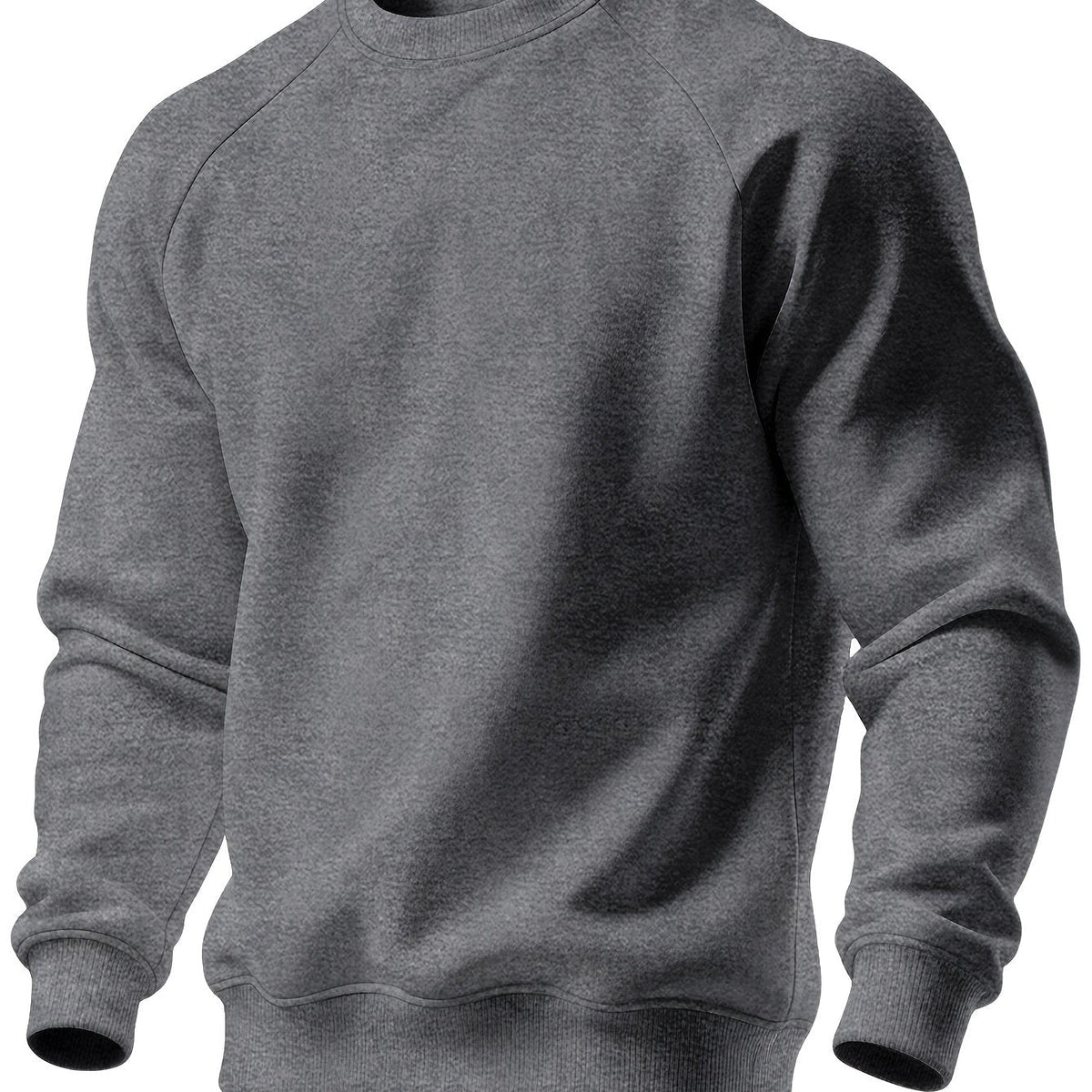 Raglan Crew Neck Sweatshirt Grey Black Colour Block Men's – Casual, Office, Holiday, Gift