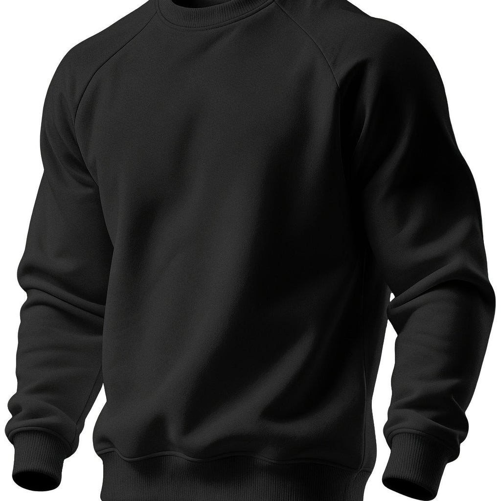 Raglan Crew Neck Sweatshirt Grey Black Colour Block Men's – Casual, Office, Holiday, Gift