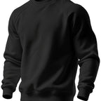 Raglan Crew Neck Sweatshirt Grey Black Colour Block Men's – Casual, Office, Holiday, Gift